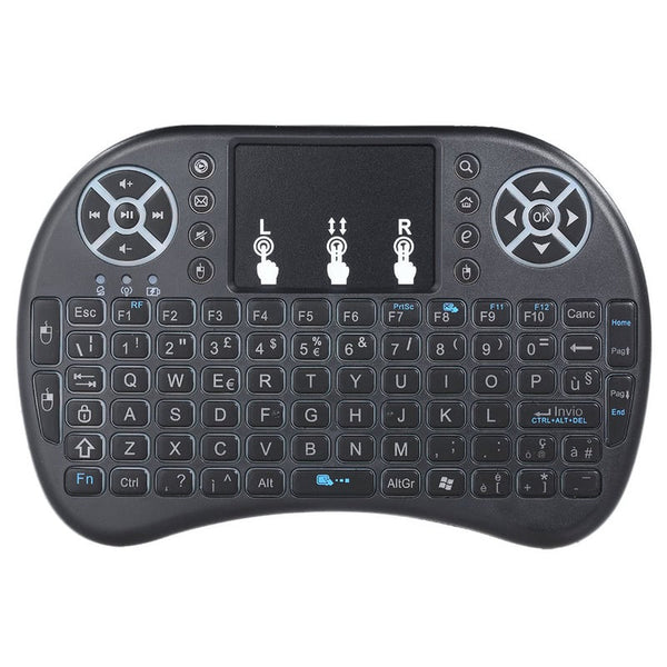 Italian Version Backlit 2.4Ghz Wireless Keyboard Air Mouse Black