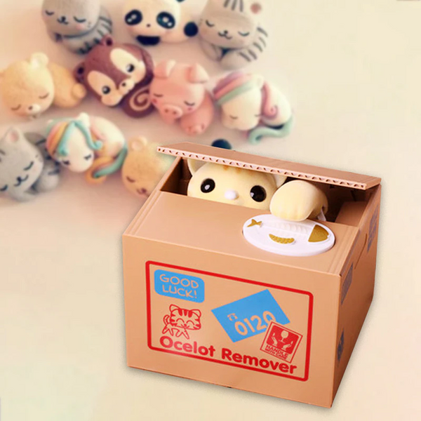 Kids Money Bank Automated Cat Panda Coin Thief Saving Box Money Boxes
