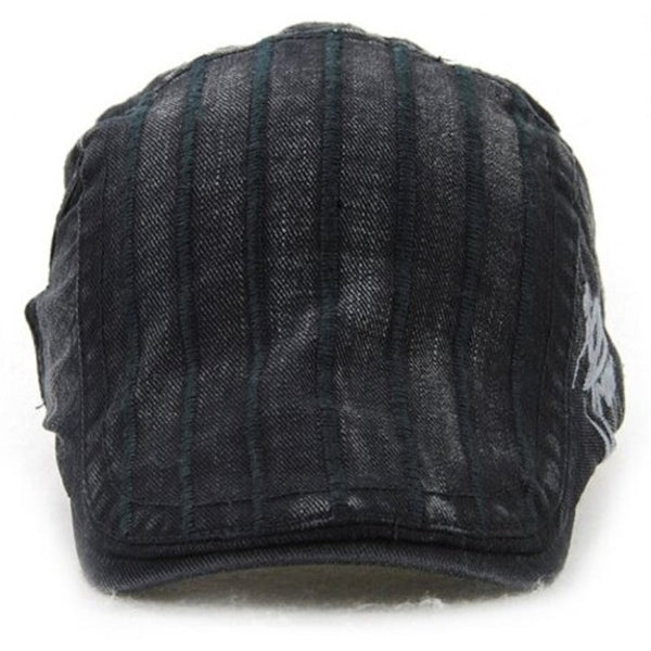 11949 Unisex Adult Cotton Striped Beret Dark Gray