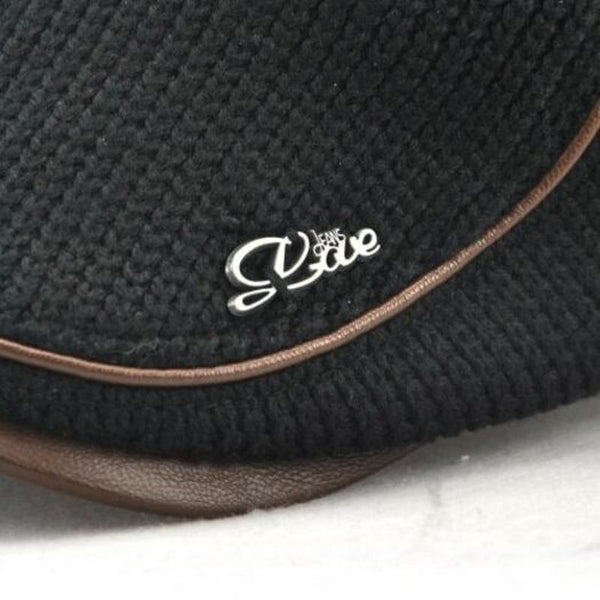 Men Casual Ancient England Knit Autumn And Winter Thick Warm Beret Black Hats