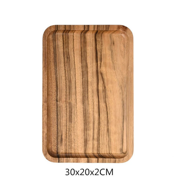 Japanese Rectangle Wood Pan Plate Fruit Dishes Saucer Tea Tray Dessert Dinner Bread Decorative Plates & Bowls