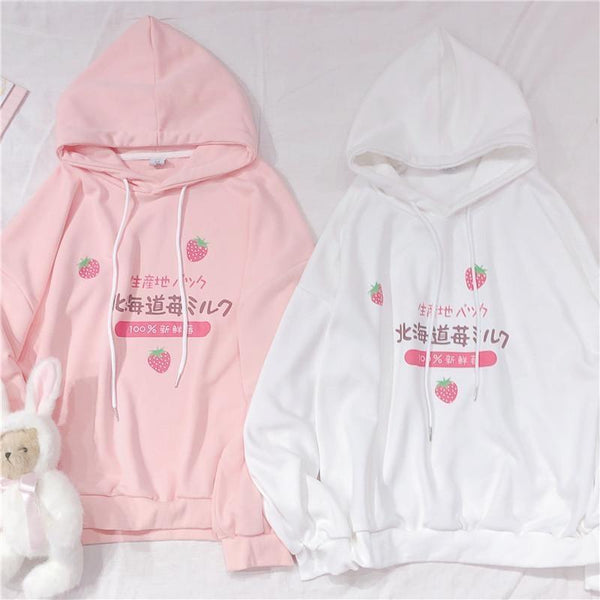 Japanese Strawberry Hoodie Jumpers & Cardigans