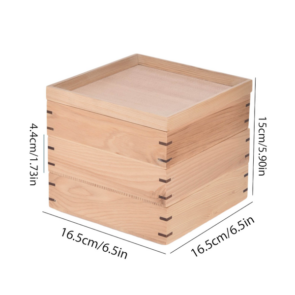 Japanese Style Wooden 3 Layer Sushi Bento Box Snack Container