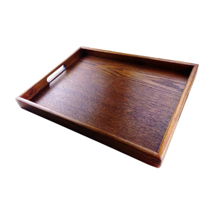 Japanese Style Rectangular Black Or Brown Wooden Tray Serveware
