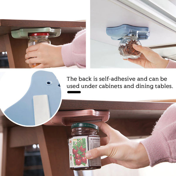Jar Opener Under Cabinet Rotating Bottle Can Stainless Steel Lid