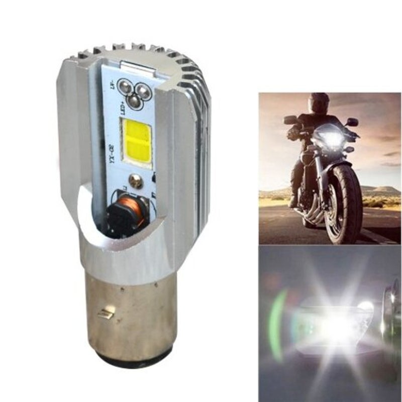 Ba20d Dc 6V 80V Led Motorcycle Head 12W 1200Lm 6000K Silver Cold White Light Bulbs