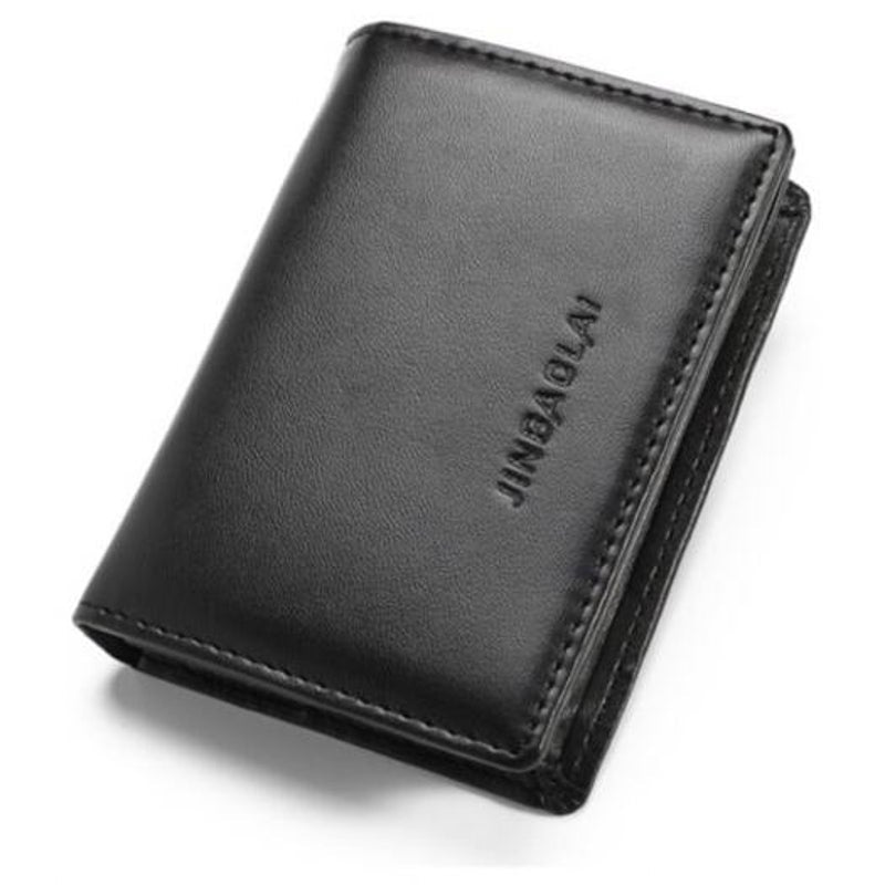 Fashion Pu Leather Men Business Card Holder Wallet Black Wallets