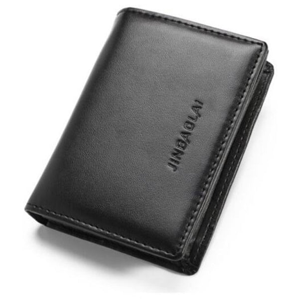 Fashion Pu Leather Men Business Card Holder Wallet Black Wallets