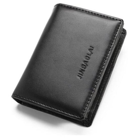 Fashion Pu Leather Men Business Card Holder Wallet Black