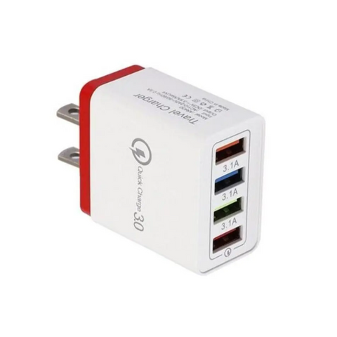 Jofloqc3.0 5V / 3.5Afast Charge 4 Port Usb Power Travel Charger Wall Adapter Red