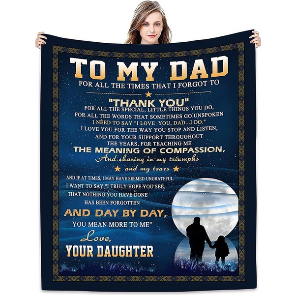 Joyloce To My Dad From Daughter Flannel Fleece Throw Blanket Father Day
