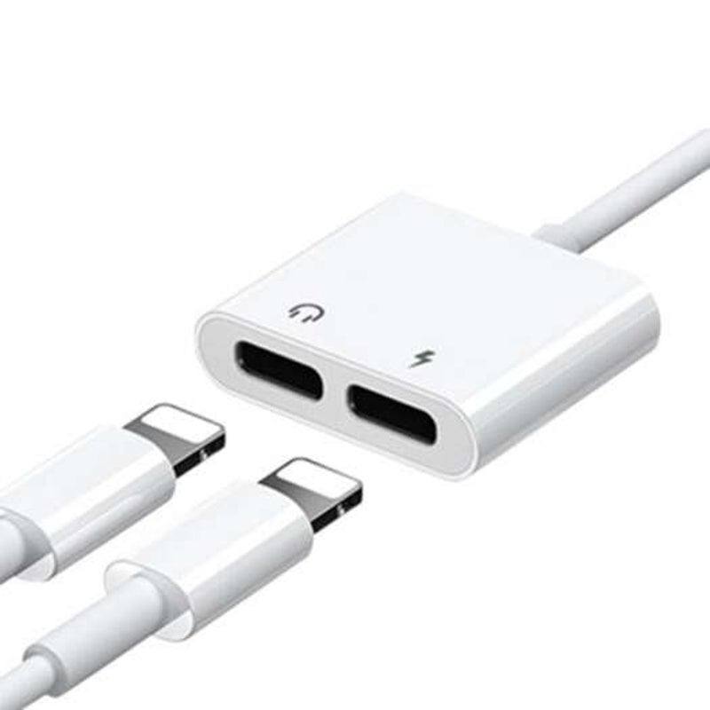 Joyroom Convenient Audio Converter White Double 8Pin Cables & Adapters