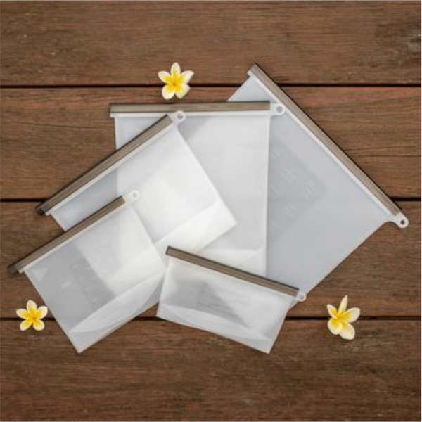 Jumbo' Silicone Zip Lock Eco Friendly Food Storage Bundle Food Storage Bags