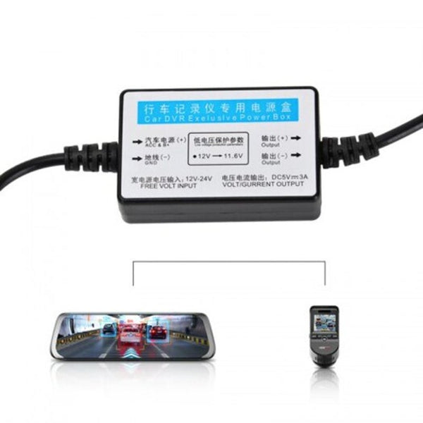 F20 Dc 12 / 24V 5V 2.5A 3M Mini Usb Hard Wire Kit For Dash Cam Rearview Mirror Camera Auto Charging Hour Surveillance Black Other Car Video