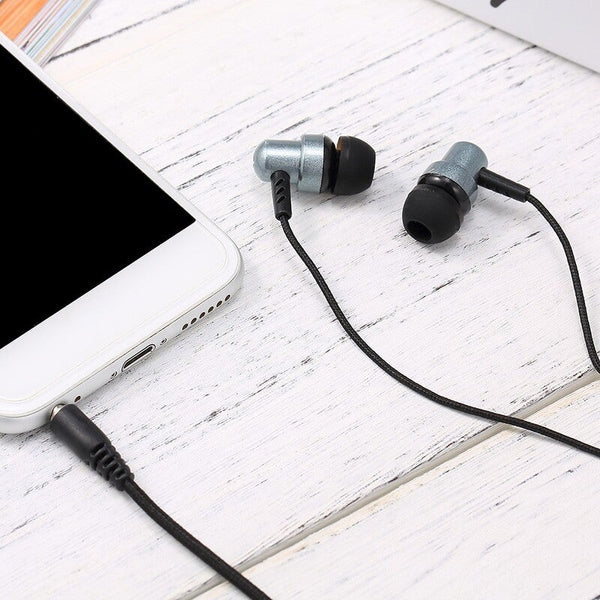 K2 3.5Mm Wired Headphones In Ear Headset Stereo Music Earphone Smart Phone Earpiece Earbuds Line Control / Microphone Gray Wired Earphones