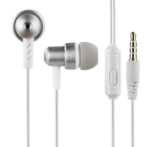 K2 3.5Mm Wired Headphones In Ear Headset Stereo Music Earphone Smart Phone Earpiece Earbuds Line Control / Microphone Silver