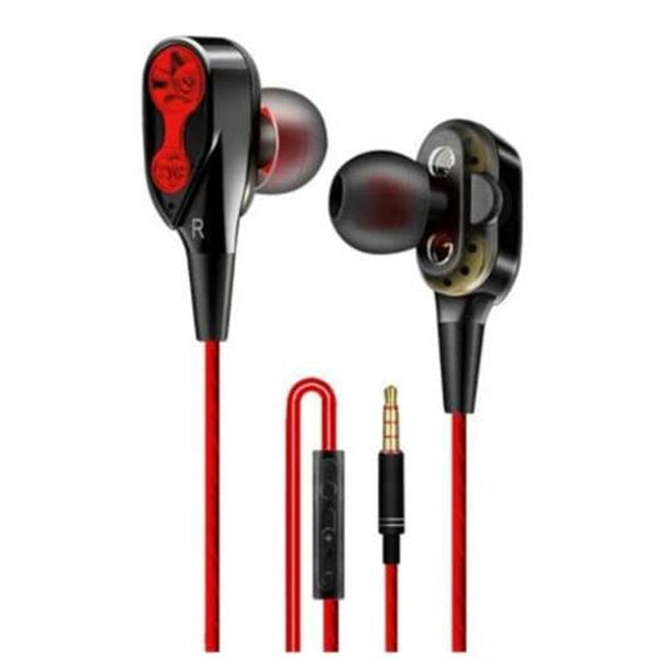 K8 Double Speaker In Ear Action Line Control With Wheat Game Headphones Black