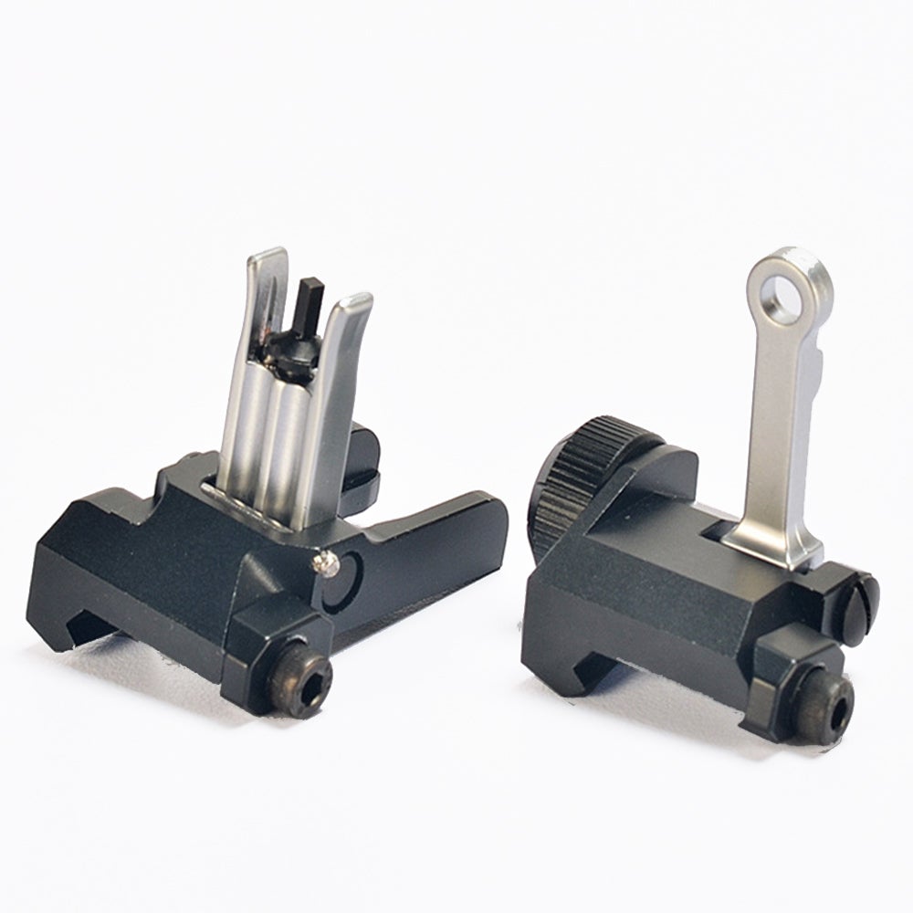 Kac300 Style 300M Metal Flip Up Front Rear Sight Set For Picatinny Rail Machine Cnc Aiming Folding Iron Other Cameras Accessories