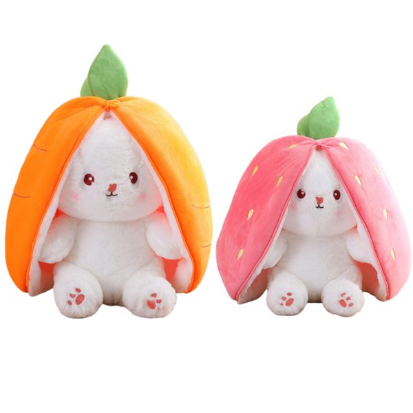 Bundle1 Mix Colour Fruit Transfigured Bunny Plush Toy Cute Carrot Strawberry Turn Into Mix Colour Soft Toys