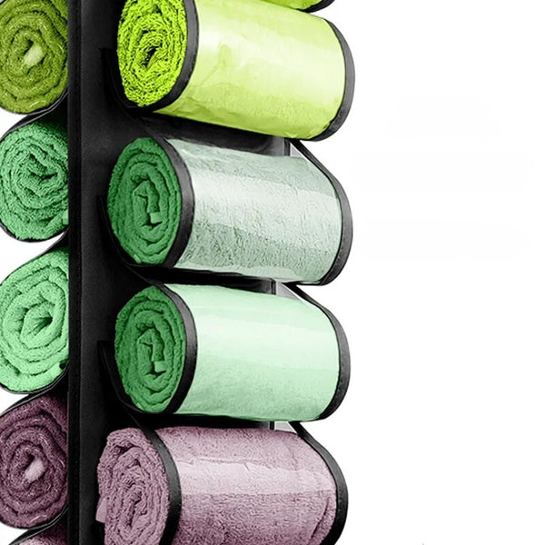 Hanging Storage Bag Black Double Sided Multi Purpose Cloth Organizer With 24 Grids Hanging Closet Storage