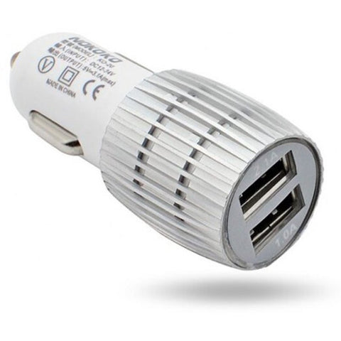 Kc02 Dual Usb Interfaces High Current Car Charger Silver