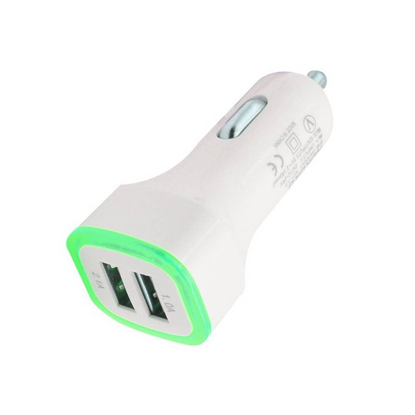 Kc04 Exquisite Square Portable Double Usb Vehicle Charger Green