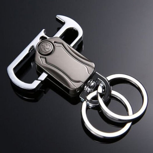 Key Chain Fingertip Stainless Steel Keychain Gyro Bottle Opener Black Keyrings