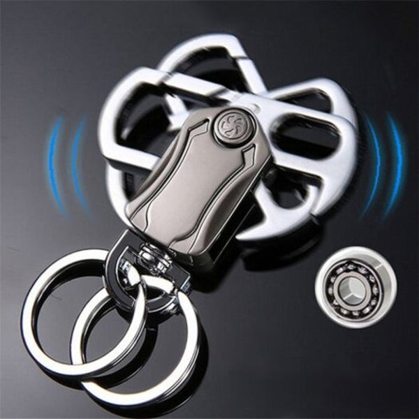 Key Chain Fingertip Stainless Steel Keychain Gyro Bottle Opener Black Keyrings