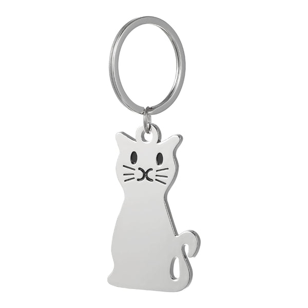 Keychain Cat Cute Perfect Gift For Lovers Friends And Best Silver Keyrings