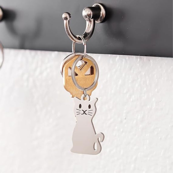Keychain Cat Cute Perfect Gift For Lovers Friends And Best Silver Keyrings