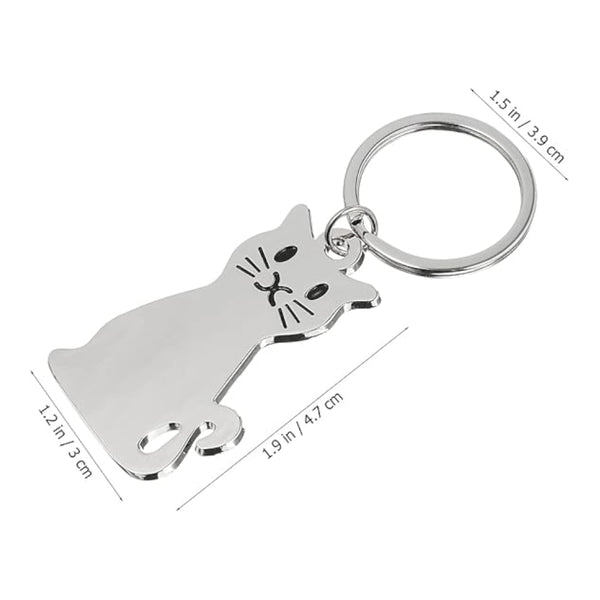 Keychain Cat Cute Perfect Gift For Lovers Friends And Best Silver Keyrings