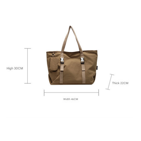 Khaki Modern Utility Tote Bag For Women Large Capacity Shoulder With Detachable Pouch Work School & Travel Women's Bags & Handbags