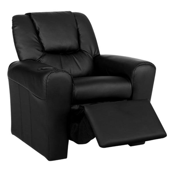 Keezi Kids Recliner Chair Black Pu Leather Sofa Lounge Couch Children Armchair Kids Sofas Armchairs