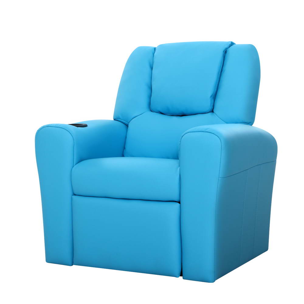 Keezi Kids Recliner Chair Blue Pu Leather Sofa Lounge Couch Children Armchair Kids Sofas Armchairs
