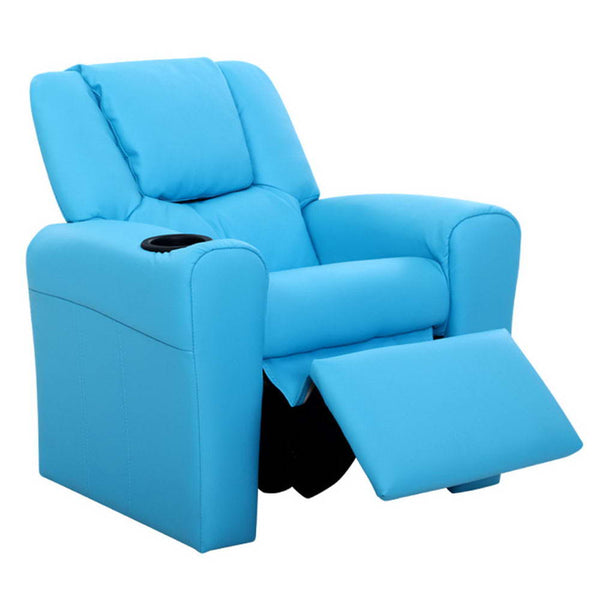 Keezi Kids Recliner Chair Blue Pu Leather Sofa Lounge Couch Children Armchair Kids Sofas Armchairs