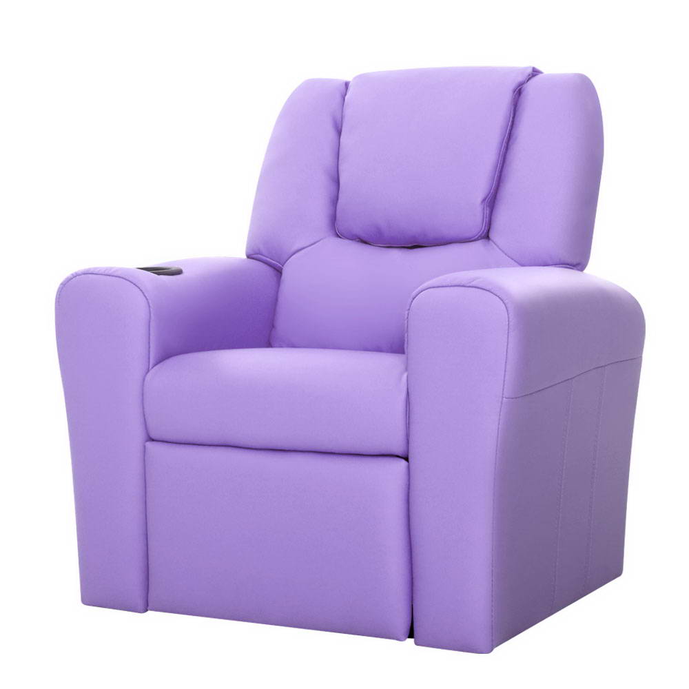 Keezi Kids Recliner Chair Purple Leather Sofa Lounge Couch Children Armchair Kids Sofas Armchairs