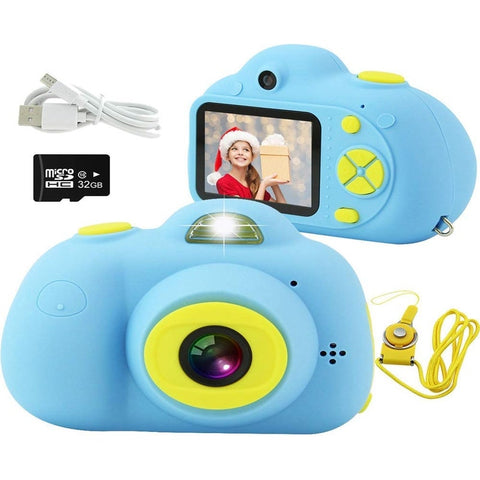 Kids Camera Mini Rechargeable 18Mp Hd Children Shockproof Camcorder Toys With 2'' Screen And 32 Gb Sd Card Toddler 1080P Video Digital