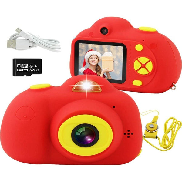 Kids Camera Mini Rechargeable 18Mp Hd Children Shockproof Camcorder Toys With 2'' Screen And 32 Gb Sd Card Toddler 1080P Video Digital
