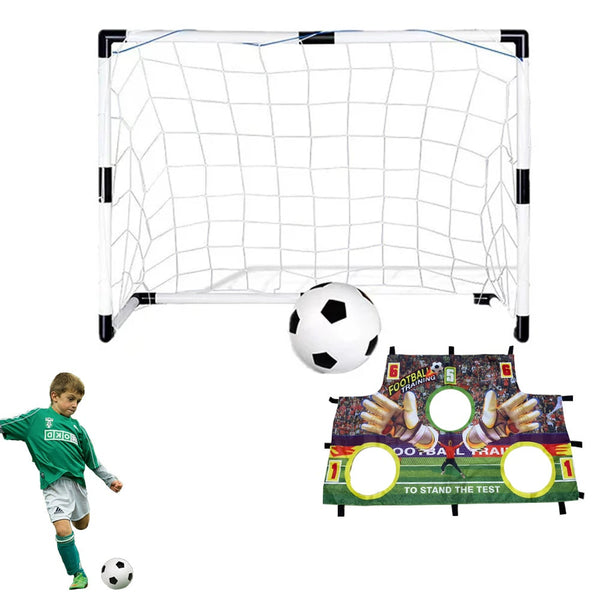 Kids Football Goal Net Set Portable Soccer With Inflatable For Backyard Training
