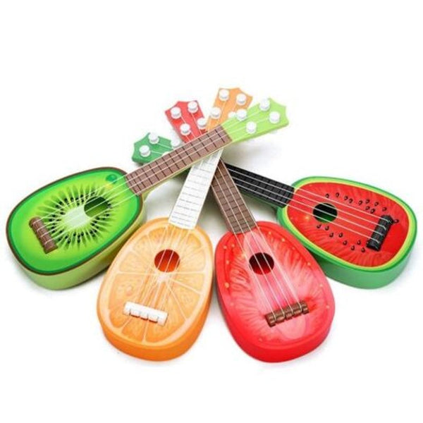 Kids Fruit Ukulele Guitar Four Strings Musical Instrument Educational Play Toy Red