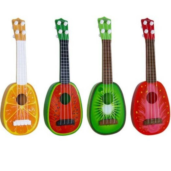 Kids Fruit Ukulele Guitar Four Strings Musical Instrument Educational Play Toy Red