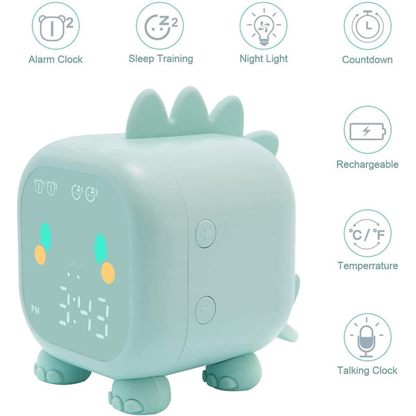 Alarm Clocks & Clock Radios Kids Mini Dinosaur Digital Alarm Clock Toddler Sleep Trainer With