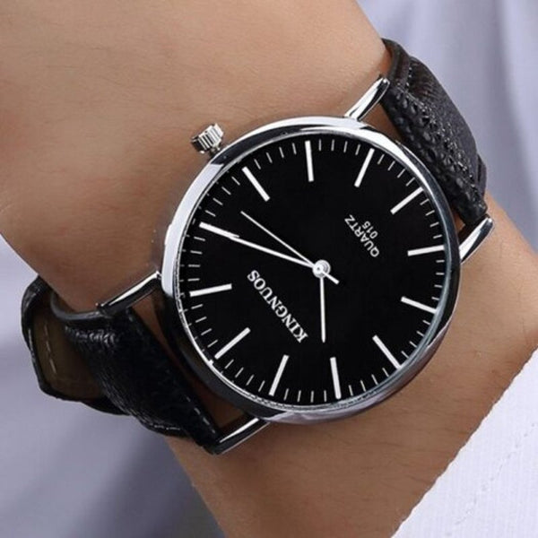 Veile Studios Kingnuos 015 Simple Two Needle Men's Waterproof Quartz Watch Black Watches