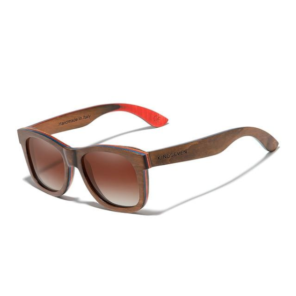 Handmade Brown Natural Polarized Gradient Lens Sunglasses