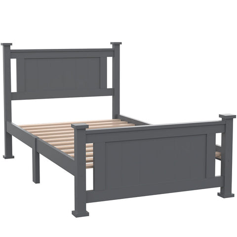 Slumber Single Wooden Timber Bed Frame, Grey