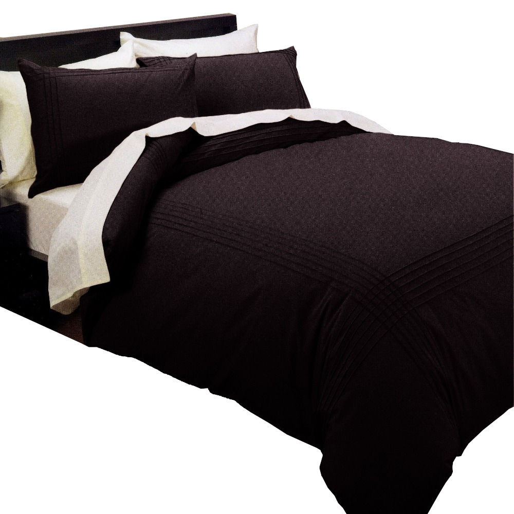 Kingtex Pintuck Quilt Cover Set Chocolate Queen Quilt Covers