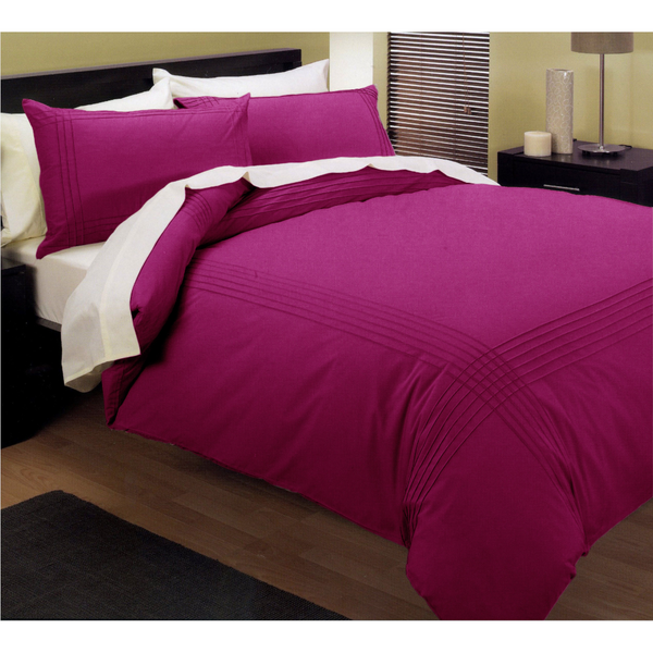 Kingtex Pintuck Quilt Cover Set Fushia Queen Quilt Covers