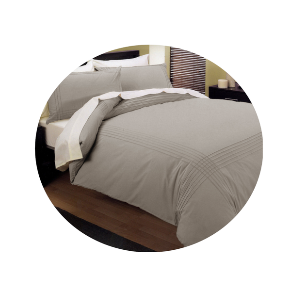 Kingtex Pintuck Quilt Cover Set Linen Double Quilt Covers