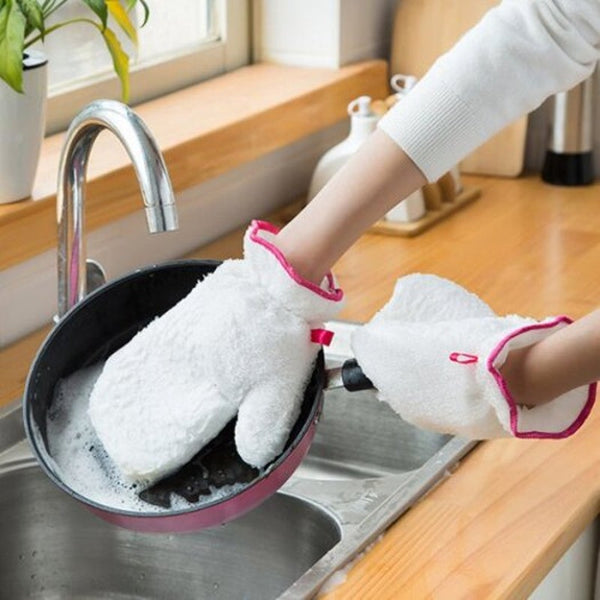 Kitchen Cleaning Oily Waterproof Housework Glove Milk White