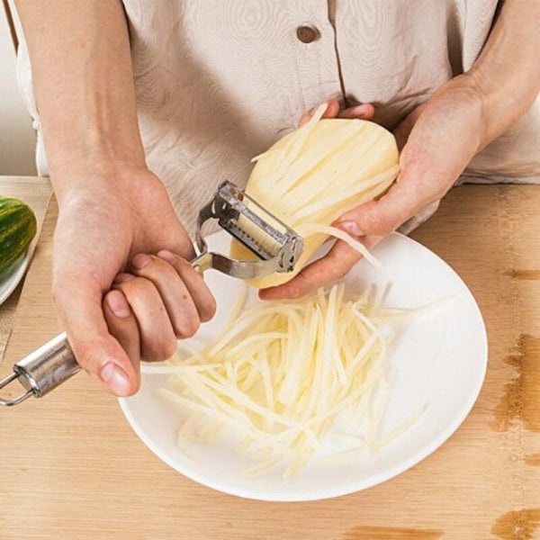 Kitchen Cooking Tools Multifunction Stainless Steel Fruit Vegetable Peeler Silver Peelers & Slicers